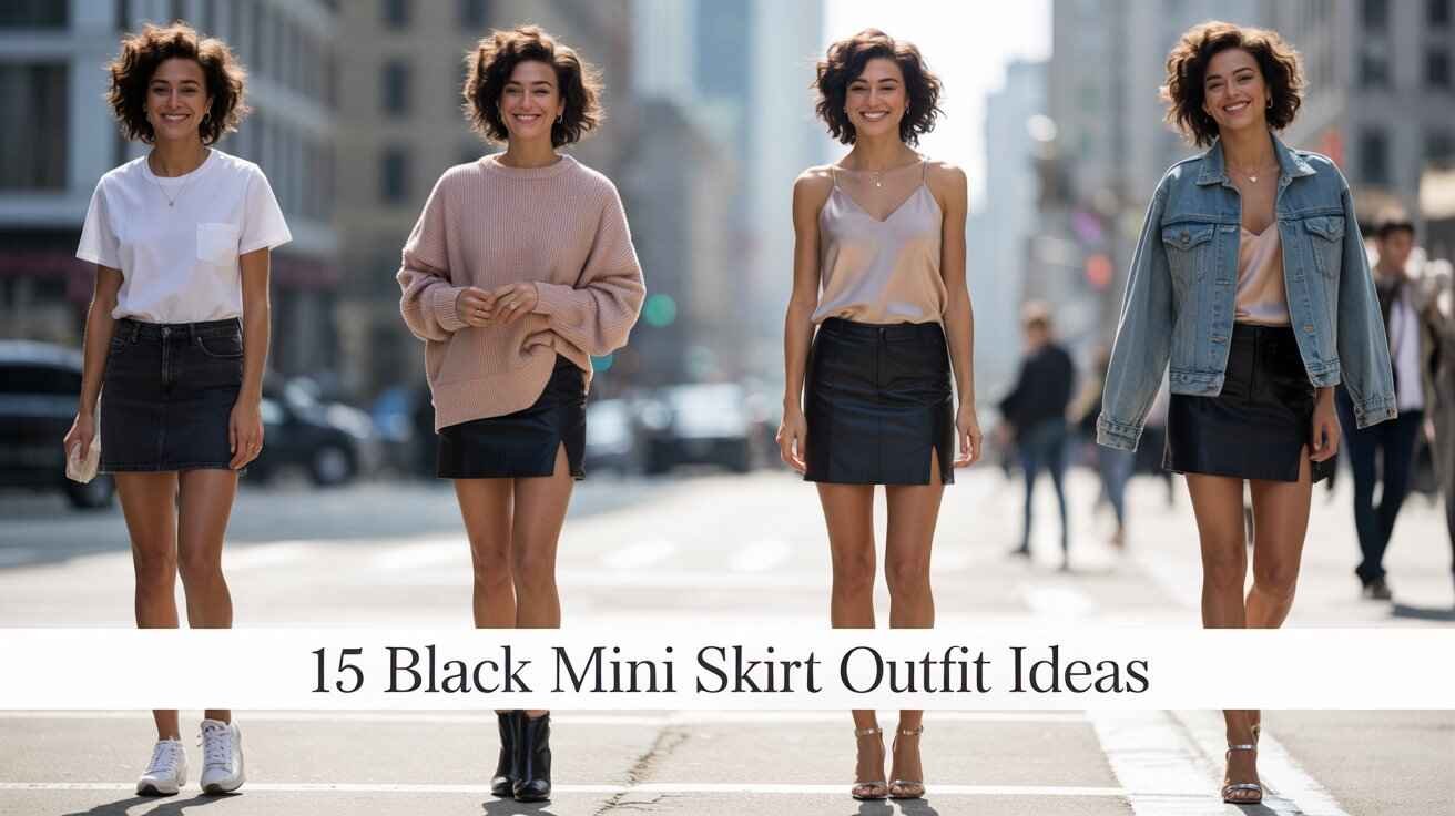 black mini skirt outfit